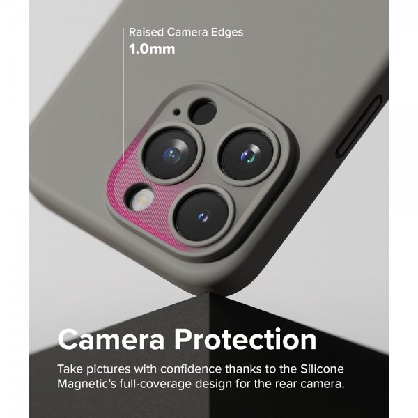 Ringke iPhone 15 Pro Max Skal Silicone Magnetic Grå