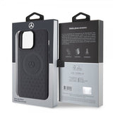 Mercedes Benz iPhone 15 Pro Max Skal Star Pattern MagSafe Svart