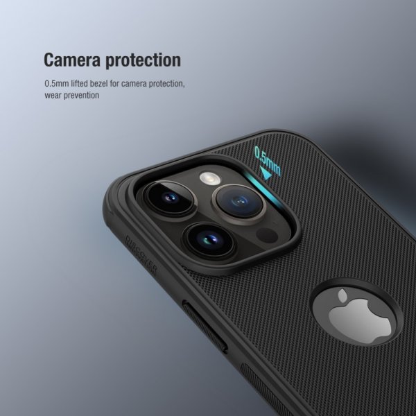 Nillkin iPhone 15 Pro Max Skal Super Frosted Shield Pro Logo Hole Blå