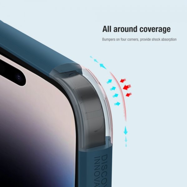 Nillkin iPhone 15 Pro Max Skal Super Frosted Shield Pro Logo Hole Blå