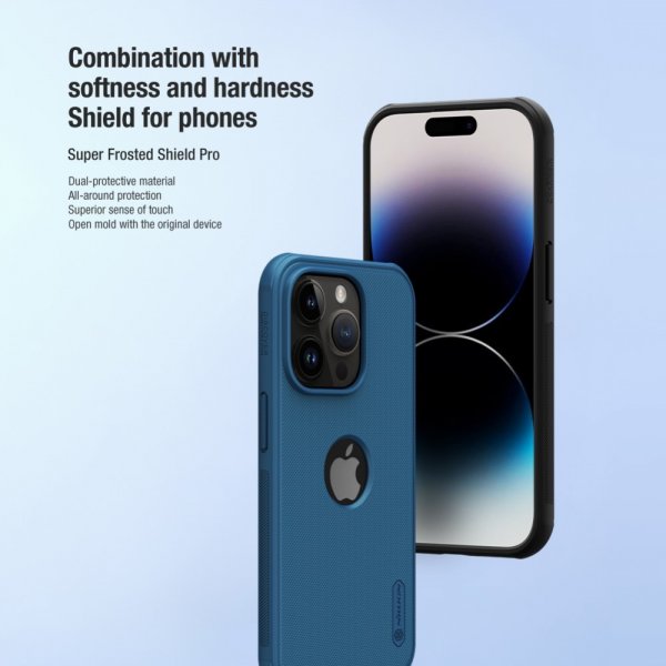 Nillkin iPhone 15 Pro Max Skal Super Frosted Shield Pro Logo Hole Svart
