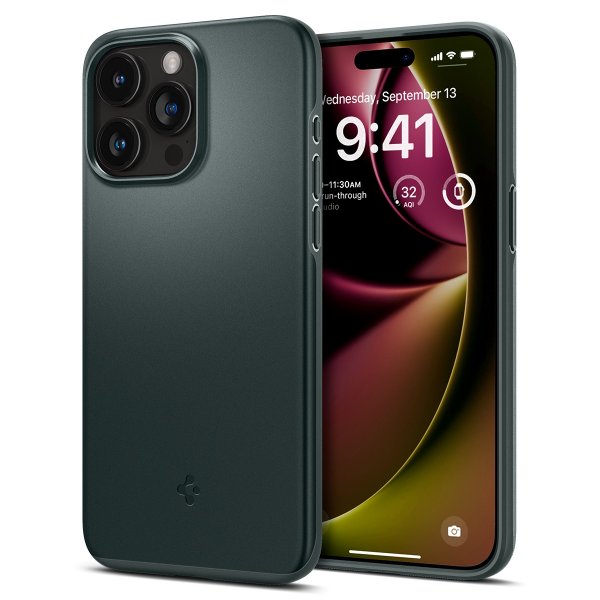 Spigen iPhone 15 Pro Max Skal Thin Fit Abyss Green