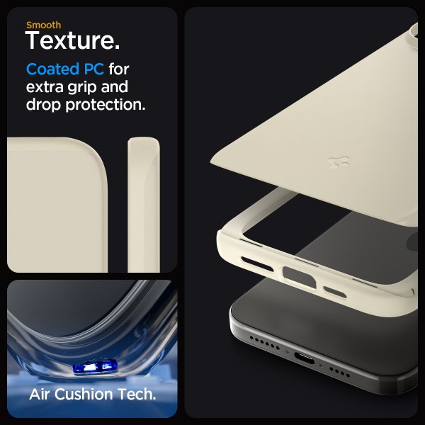 Spigen iPhone 15 Pro Max Skal Thin Fit Mute Beige