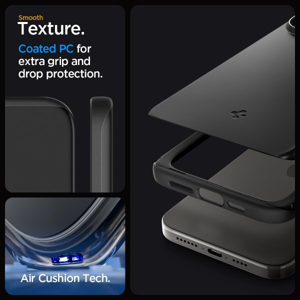 Spigen iPhone 15 Pro Max Skal Thin Fit Svart