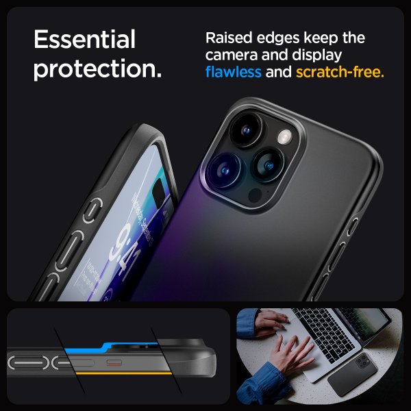Spigen iPhone 15 Pro Max Skal Thin Fit Svart