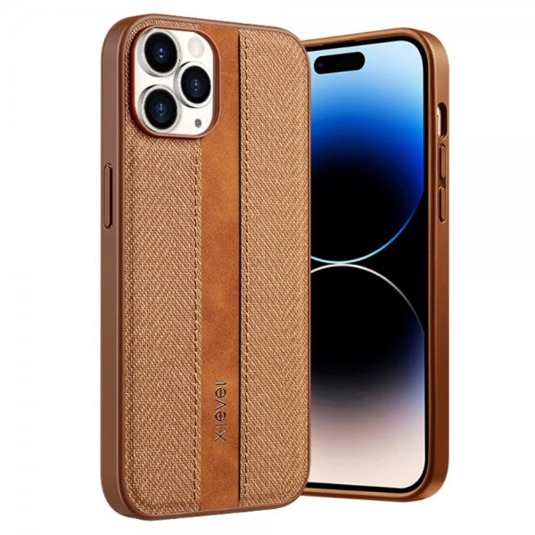 X-Level iPhone 15 Pro Max Skal Tygtextur Brun