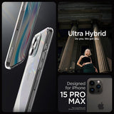 Spigen iPhone 15 Pro Max Skal Ultra Hybrid Crystal Clear