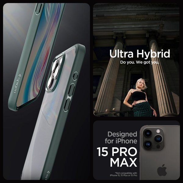 Spigen iPhone 15 Pro Max Skal Ultra Hybrid Frost Green