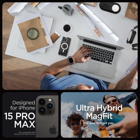 Spigen iPhone 15 Pro Max Skal Ultra Hybrid MagFit Vit