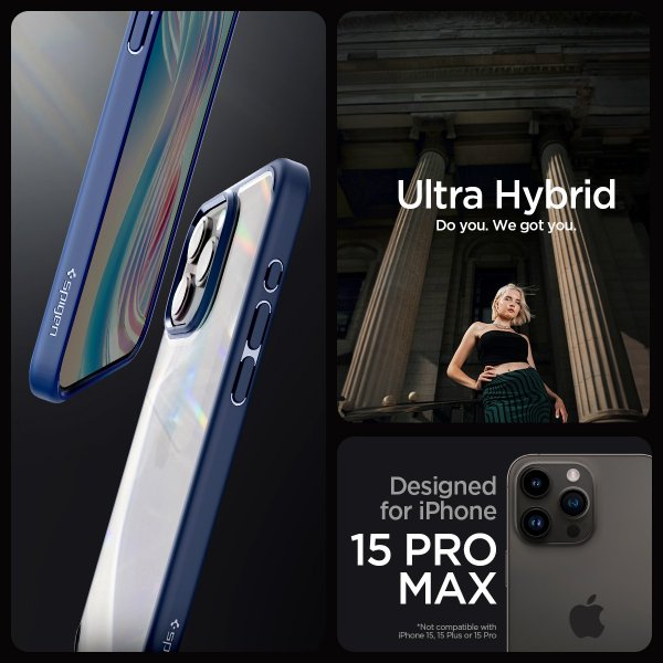 Spigen iPhone 15 Pro Max Skal Ultra Hybrid Navy Blue