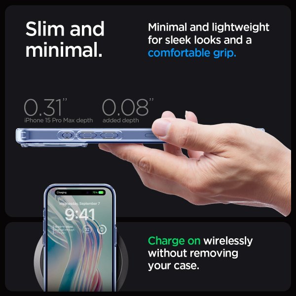 Spigen iPhone 15 Pro Max Skal Ultra Hybrid Sky Crystal
