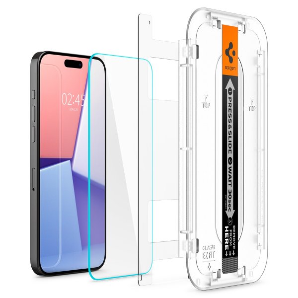 Spigen iPhone 15 Pro Max Skärmskydd GLAS.tR EZ Fit 2-pack