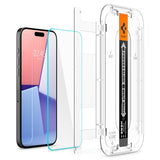Spigen iPhone 15 Pro Max Skärmskydd GLAS.tR EZ Fit 2-pack