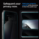 Spigen iPhone 15 Pro Max Skärmskydd GLAS.tR EZ Fit Privacy 2-pack
