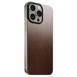 Nomad iPhone 15 Pro Max Skin Magnetic Leather Back Horween Rustic Brown
