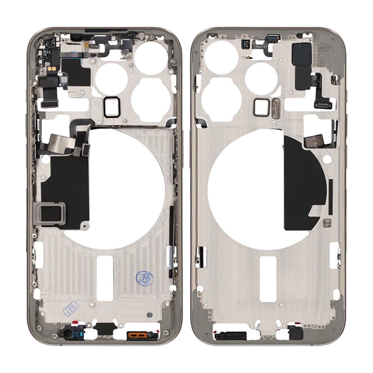 iPhone 15 Pro Mittenram med smådelar OEM - Naturlig Titan