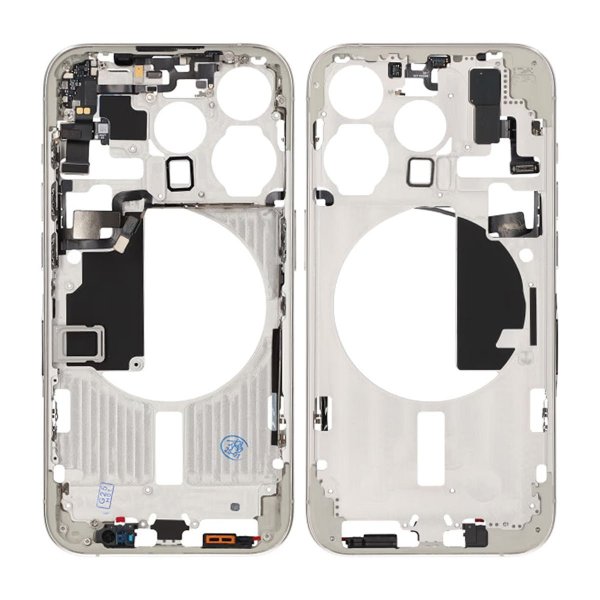 iPhone 15 Pro Mittenram med smådelar OEM - Titanvit