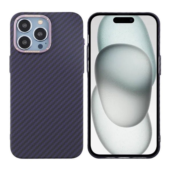 iPhone 15 Pro Skal Kolfibermönster Lila