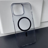 iPhone 15 Pro Skal Korrugerad MagSafe Transparent Svart