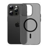 iPhone 15 Pro Skal Korrugerad MagSafe Transparent Svart