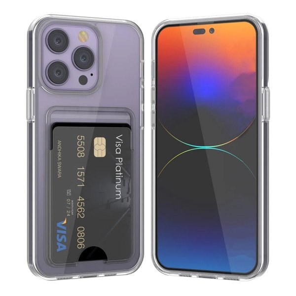 Rvelon iPhone 15 Pro Skal Korthållare Transparent