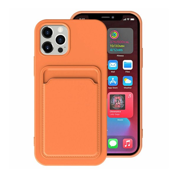 iPhone 15 Pro Skal Korthållare Orange