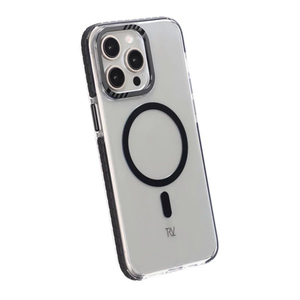 Rvelon iPhone 15 Pro Skal TPU MagSafe Svart Transparent