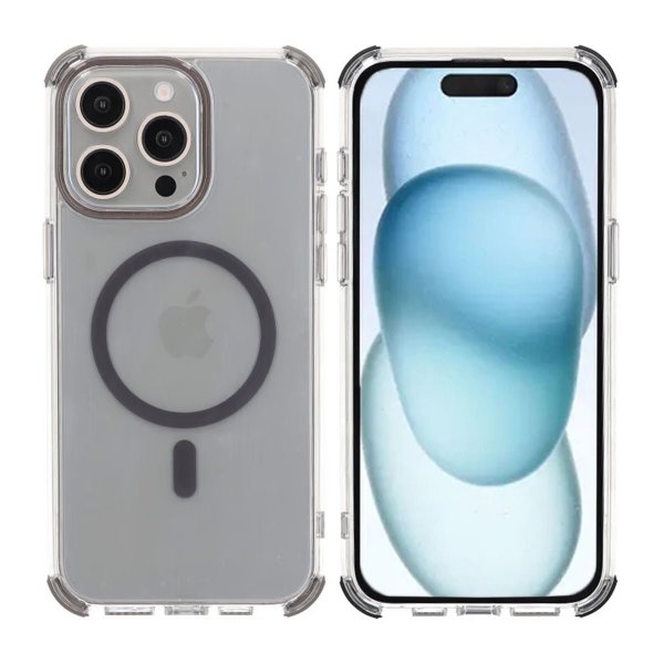 Rvelon iPhone 15 Pro Skal Förstärkta Hörn Grå