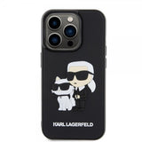 Karl Lagerfeld iPhone 15 Pro Skal 3D Rubber Karl & Choupette Svart