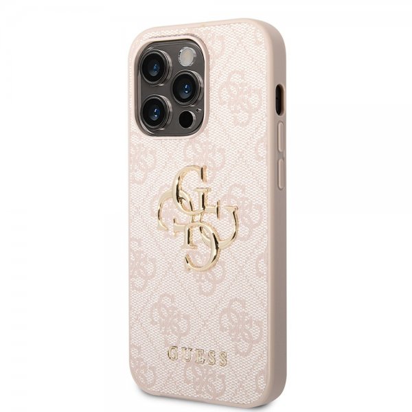 Guess iPhone 15 Pro Skal 4G Logo Rosa