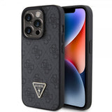 Guess iPhone 15 Pro Skal 4G Metal Triangle Strass Svart