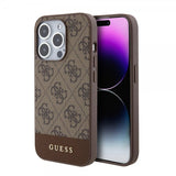 Guess iPhone 15 Pro Skal Bottom Stripe MagSafe Brun