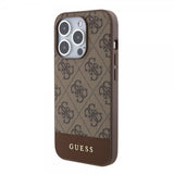 Guess iPhone 15 Pro Skal Bottom Stripe MagSafe Brun