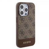 Guess iPhone 15 Pro Skal Bottom Stripe MagSafe Brun