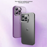 X-Level iPhone 15 Pro Skal Camera Frame Kickstand Lila