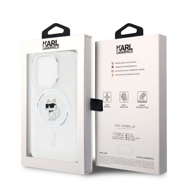 Karl Lagerfeld iPhone 15 Pro Skal Choupette MagSafe Transparent