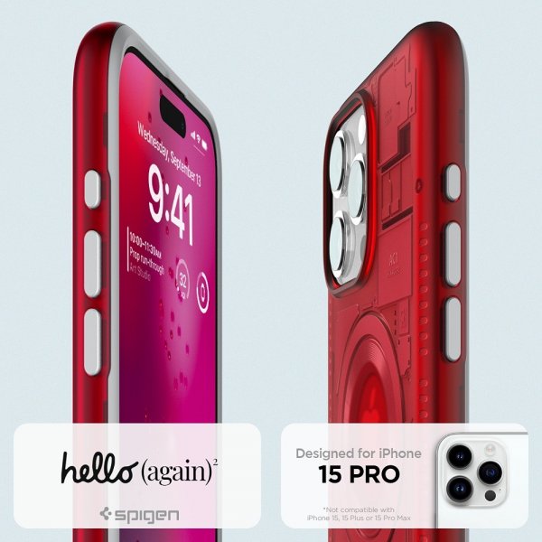 Spigen iPhone 15 Pro Skal Classic C1 MagFit Ruby