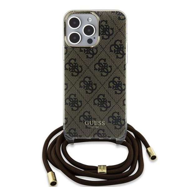 Guess iPhone 15 Pro Skal Crossbody Cord Brun