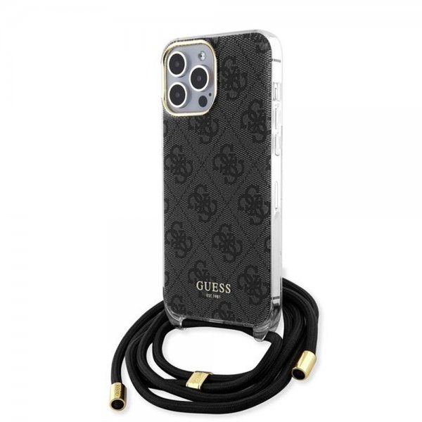 Guess iPhone 15 Pro Skal Crossbody Cord Svart