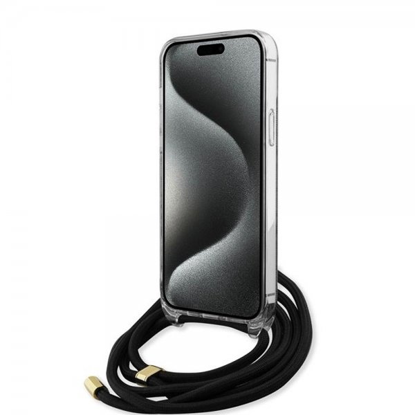 Guess iPhone 15 Pro Skal Crossbody Cord Svart