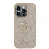 Guess iPhone 15 Pro Skal Fixed Glitter Guld