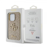 Guess iPhone 15 Pro Skal Fixed Glitter Guld