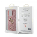 Guess iPhone 15 Pro Skal Fixed Glitter Rosa
