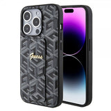 Guess iPhone 15 Pro Skal G Cube Grip Stand Svart