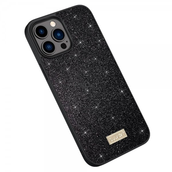 Sulada iPhone 15 Pro Skal Glitter Svart