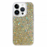 iPhone 15 Pro Skal Glitterpaljetter Guld