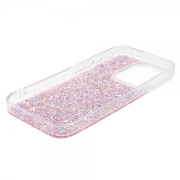 iPhone 15 Pro Skal Glitterpaljetter Rosa