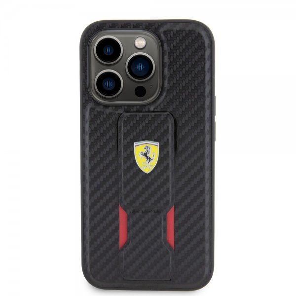 Ferrari iPhone 15 Pro Skal Grip Stand Function Svart