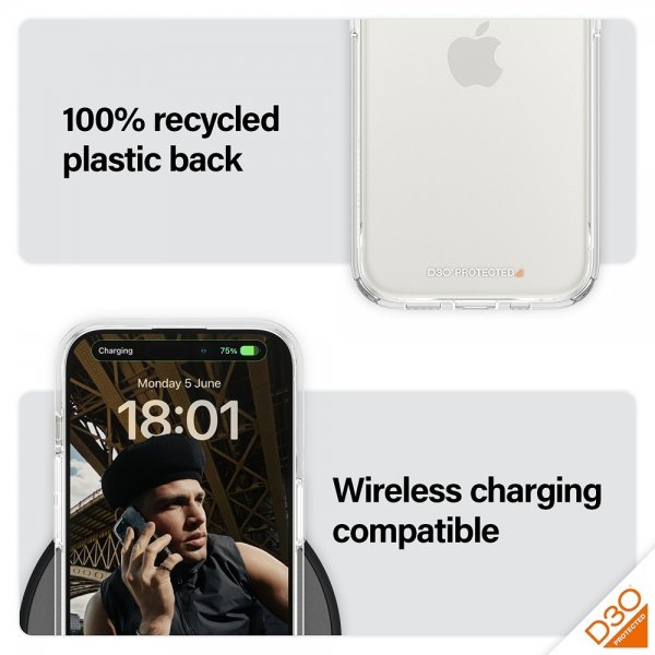 PanzerGlass iPhone 15 Pro Skal HardCase D3O Transparent