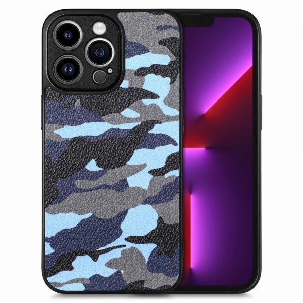 iPhone 15 Pro Skal Kamouflage Blå